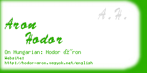 aron hodor business card